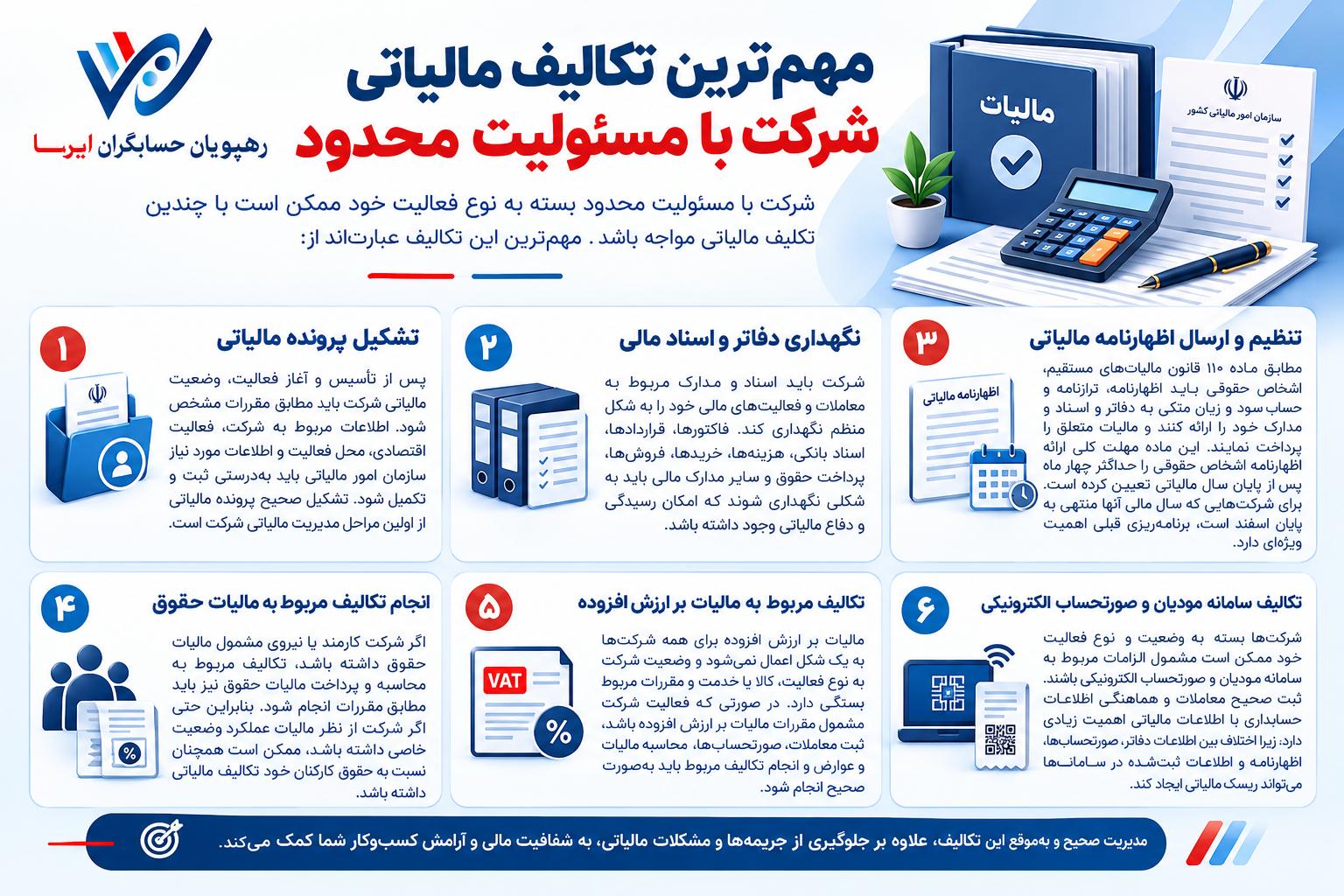 مهم‌ترین تکالیف مالیاتی شرکت با مسئولیت محدود