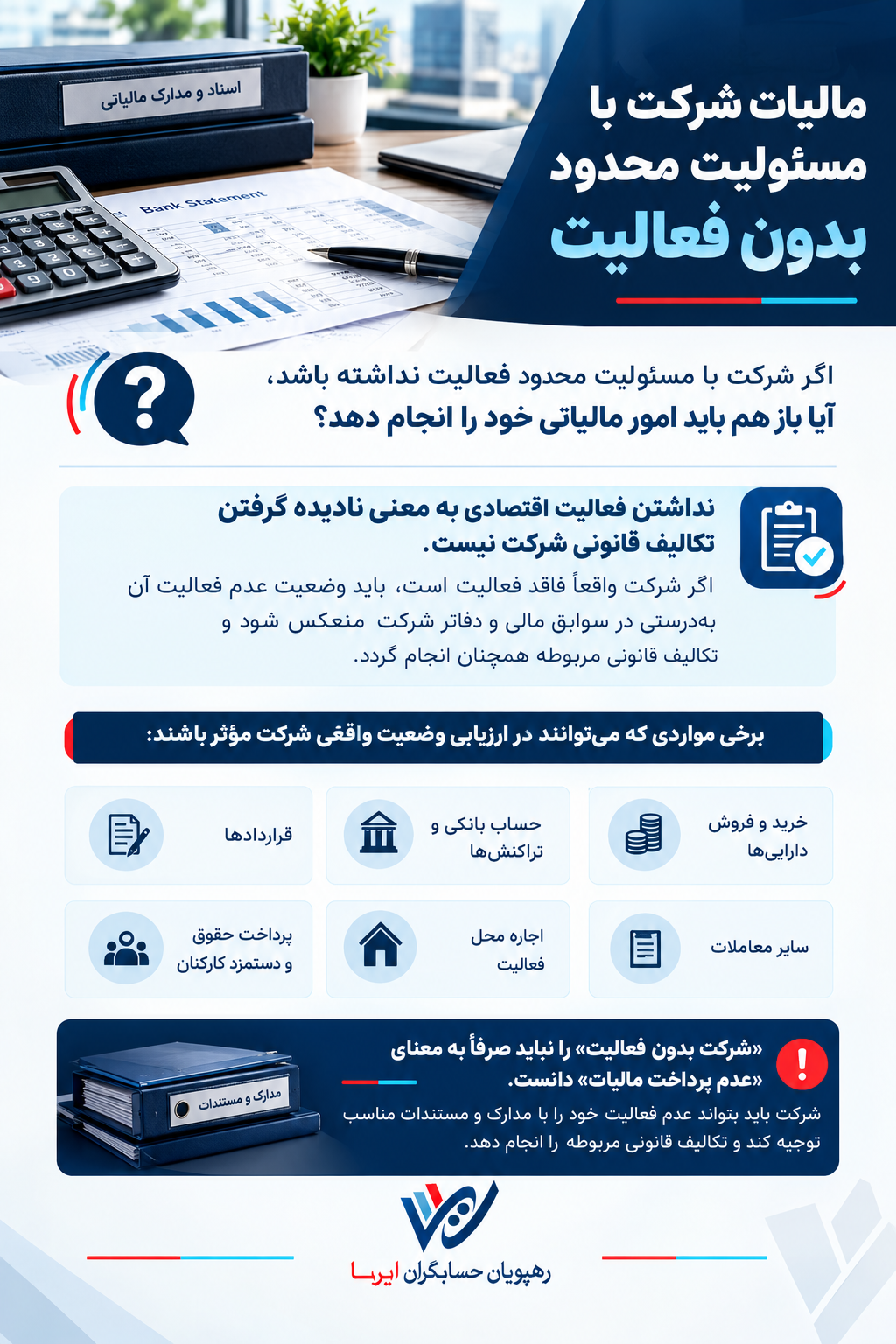 مالیات شرکت با مسئولیت محدود بدون فعالیت